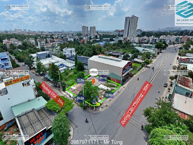 Đất biệt thự góc 2 mặt tiền đường Liên Phường