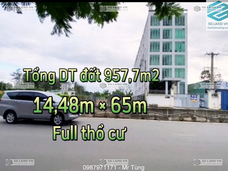 Đất mặt tiền Liên Phường 957m2 full thổ cư